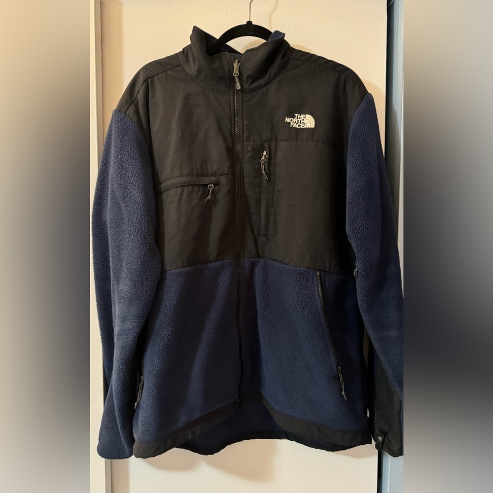 The North Face Denali Fleece Jacket Mens Size Large Navy Blue & Black